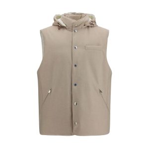 Brunello Cucinelli Beige Wool Oves Aries Sleeveless Jacket