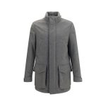 Brunello Cucinelli Gray Cashmere Full-Length Jacket