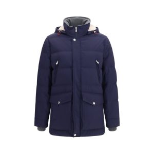 Brunello Cucinelli Blue Goose Down Full-Length Jacket