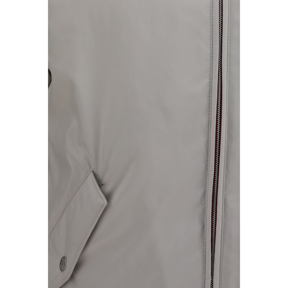 Brunello Cucinelli Gray Polyester Shell Jacket - Image 3