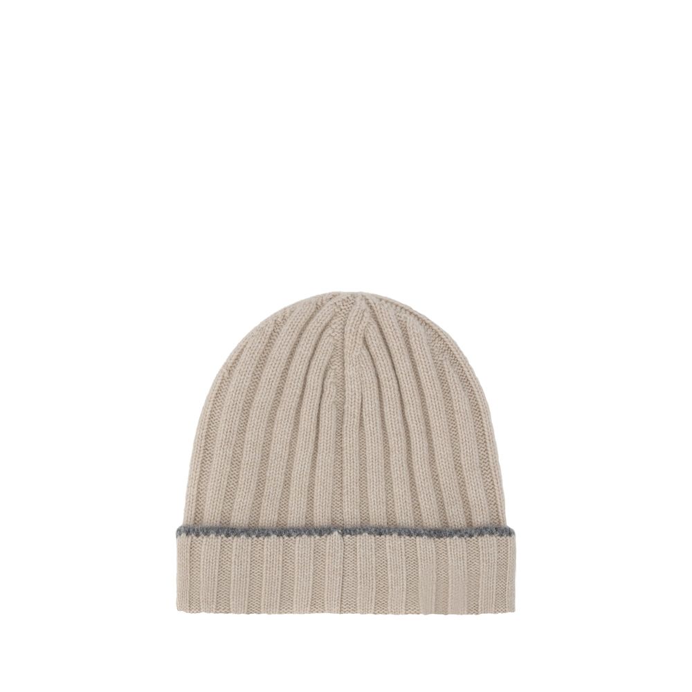 Brunello Cucinelli Beige Cashmere Beanie - Image 2