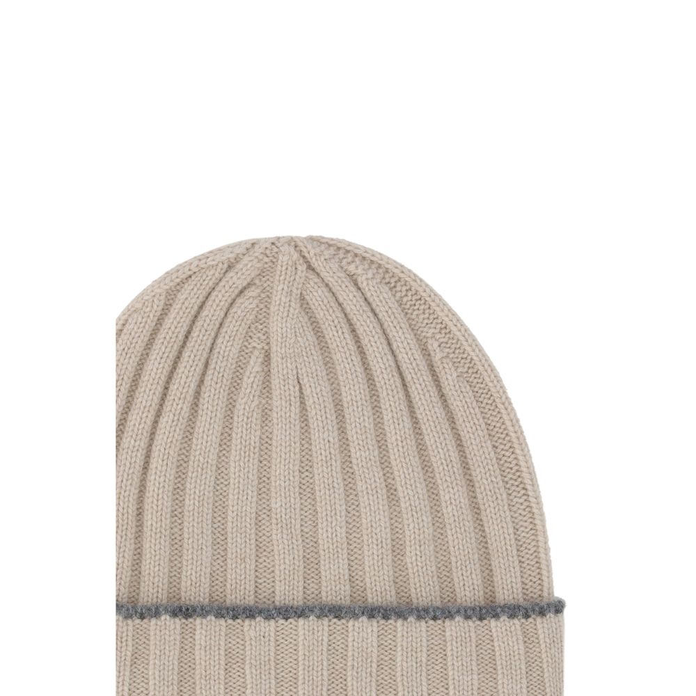 Brunello Cucinelli Beige Cashmere Beanie - Image 3
