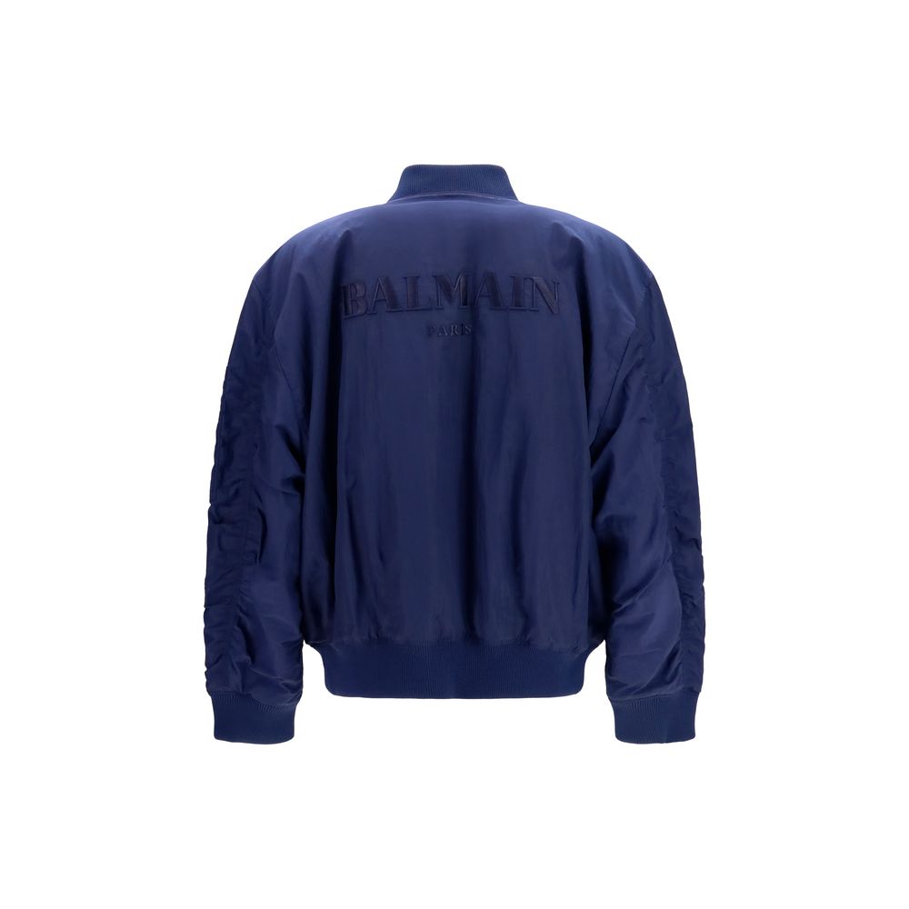 Balmain Blue Polyamide Bomber - Image 2