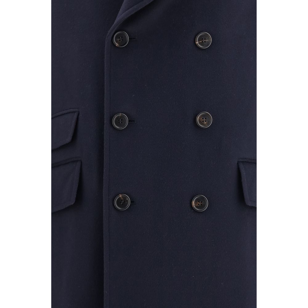 Brunello Cucinelli Blue Wool Oves Aries Coat - Image 3