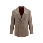 Brunello Cucinelli Gray Cotton Full-Length Jacket