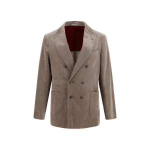 Brunello Cucinelli Gray Cotton Full-Length Jacket