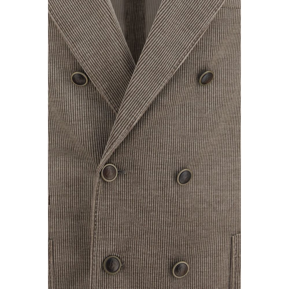Brunello Cucinelli Gray Cotton Full-Length Jacket - Image 3