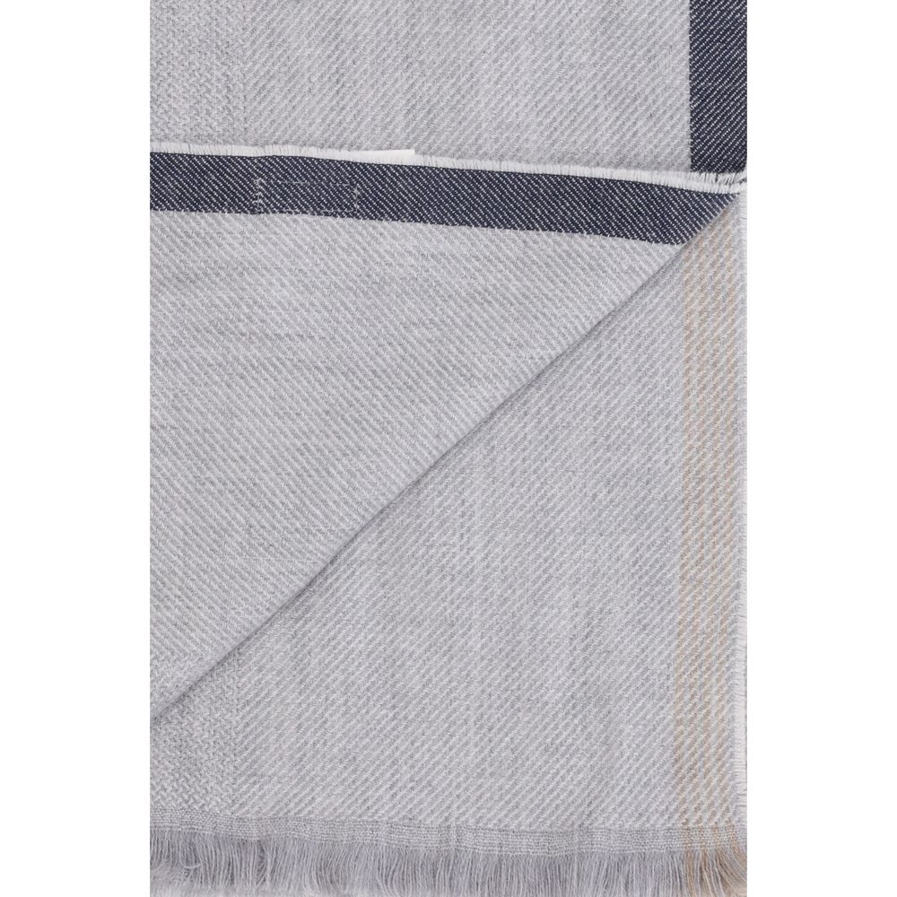 Brunello Cucinelli Gray Cashmere Scarf - Image 3