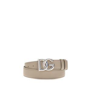 Dolce & Gabbana Gray Calf Leather Bos Taurus Regular Belt