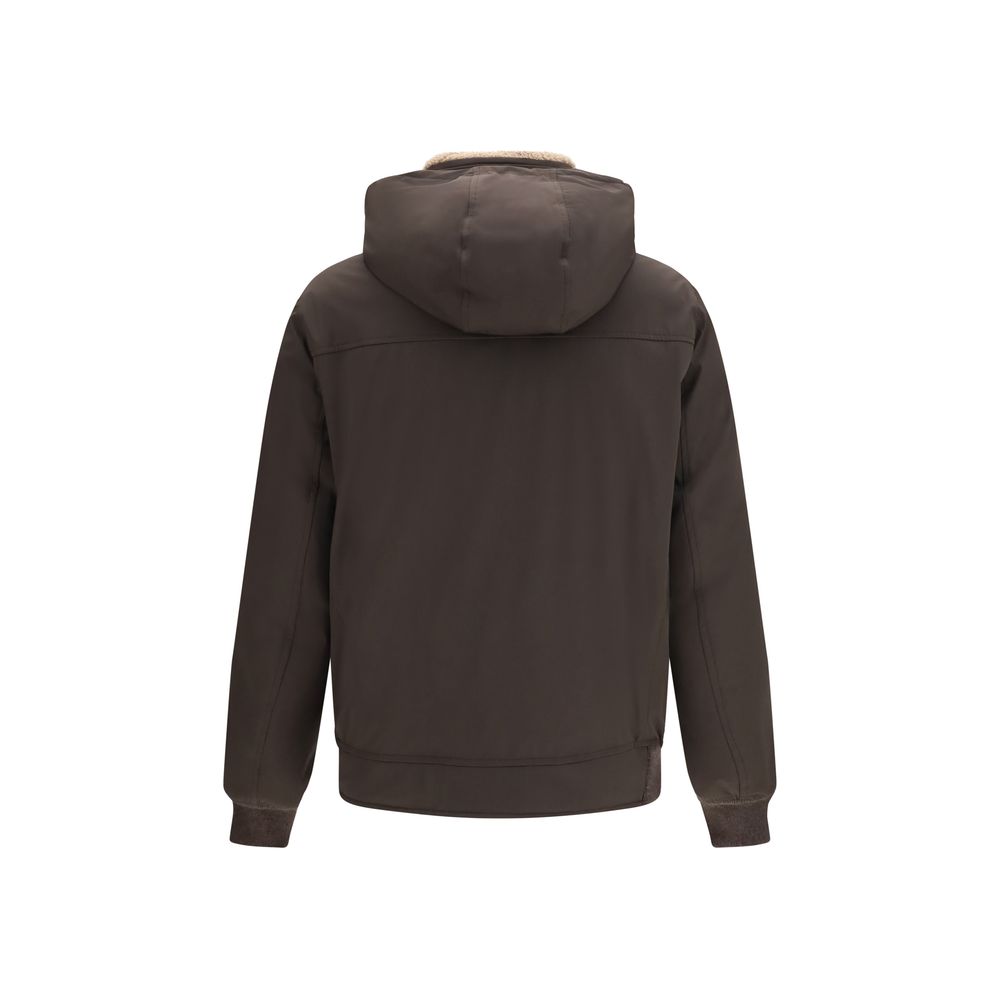 Brunello Cucinelli Brown Polyamide Bomber - Image 2