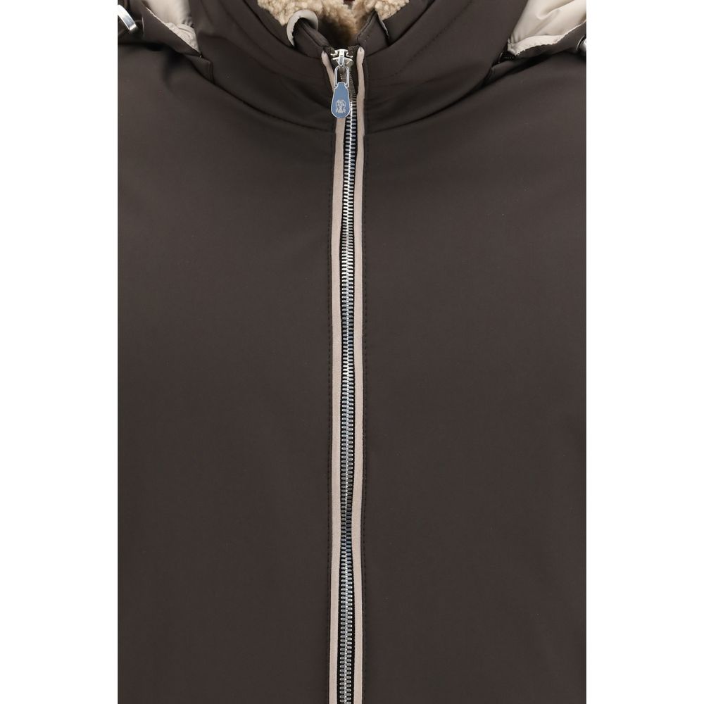 Brunello Cucinelli Brown Polyamide Bomber - Image 3