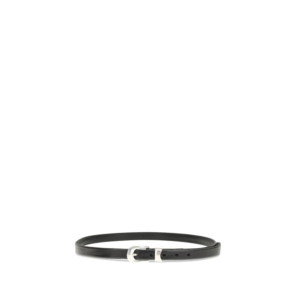 Our Legacy Black Calf Leather Bos Taurus Thin Belt - Image 2