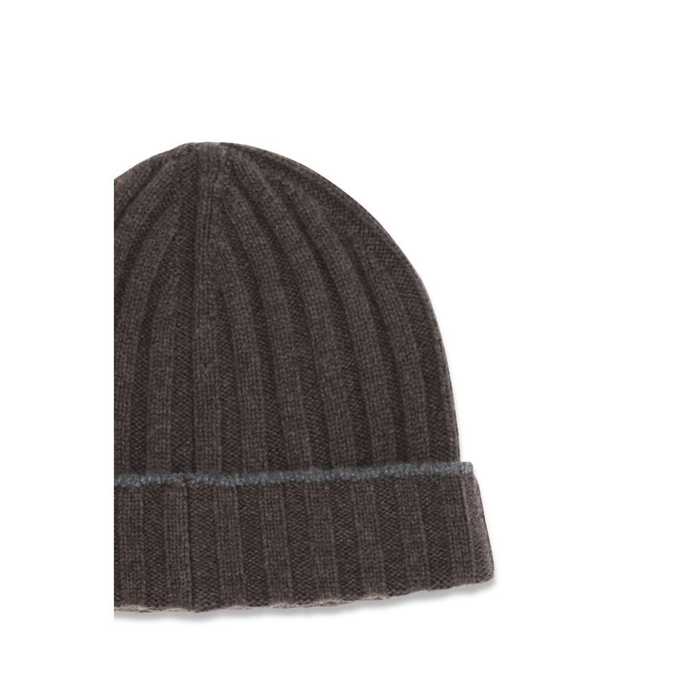 Brunello Cucinelli Brown Cashmere Beanie - Image 3