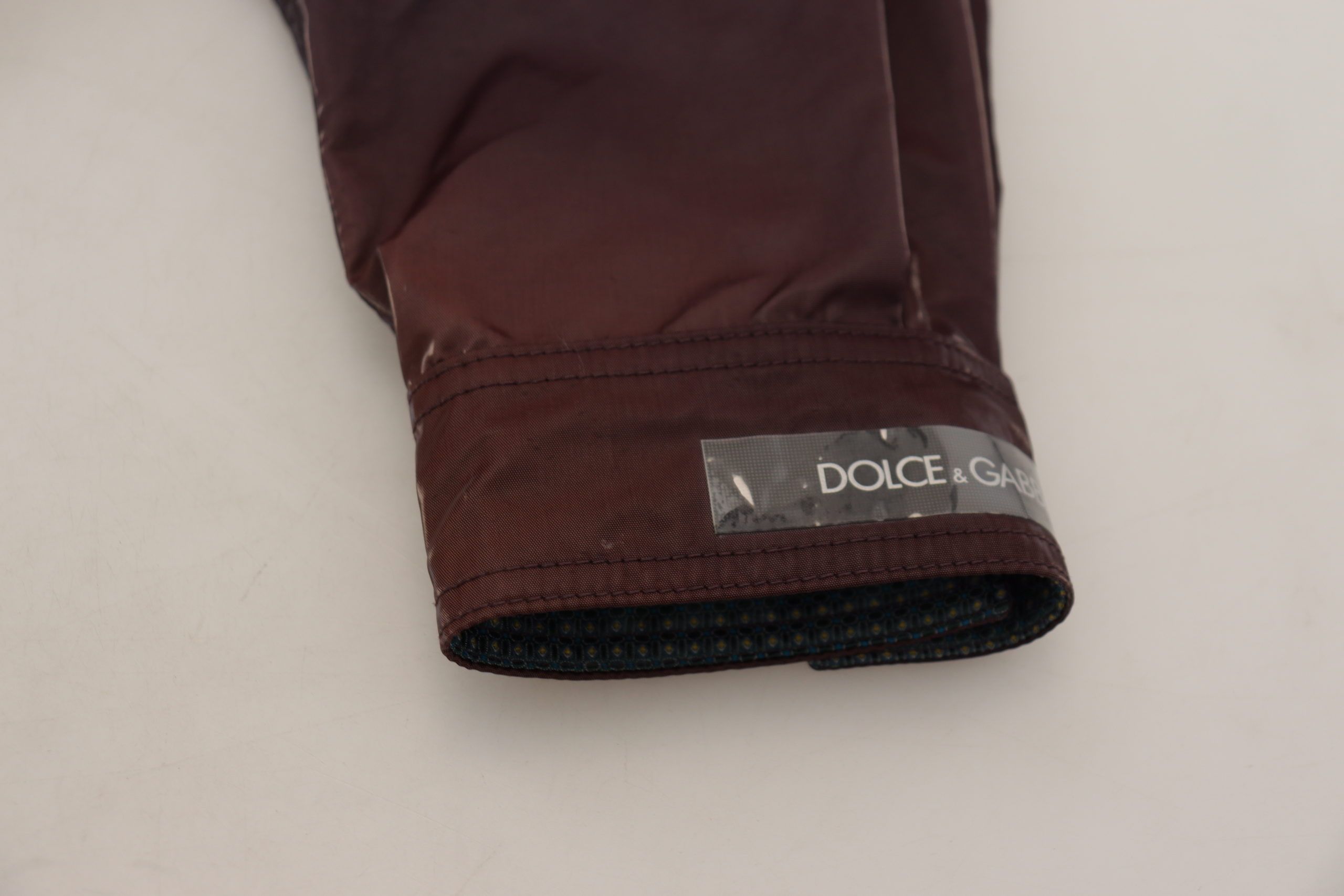Dolce & Gabbana Purple Nylon Collared Biker Coat Jacket - Image 4