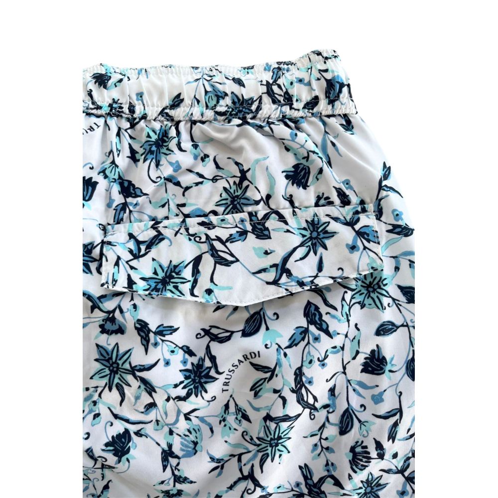 Trussardi Beachwear White Polyester Men Swim Shorts - Image 3